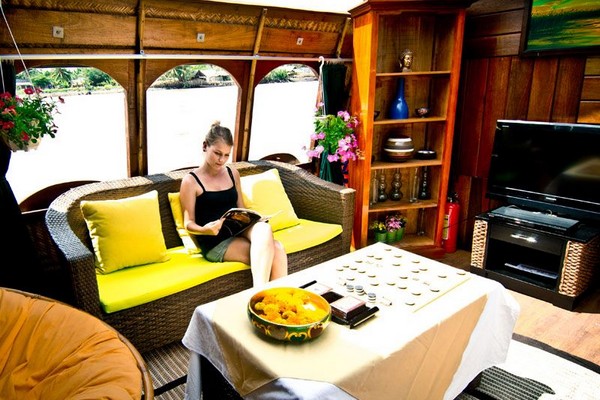 mekong river cruise interior Mango boat cruise